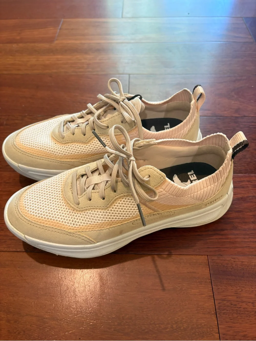 Sorel Women's Lace-Up Sneakers in Light Peach - Picture 1 of 4